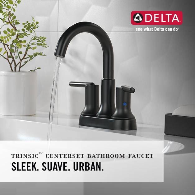 Delta Trinsic Two Handle Centerset Bathroom Sink Faucet