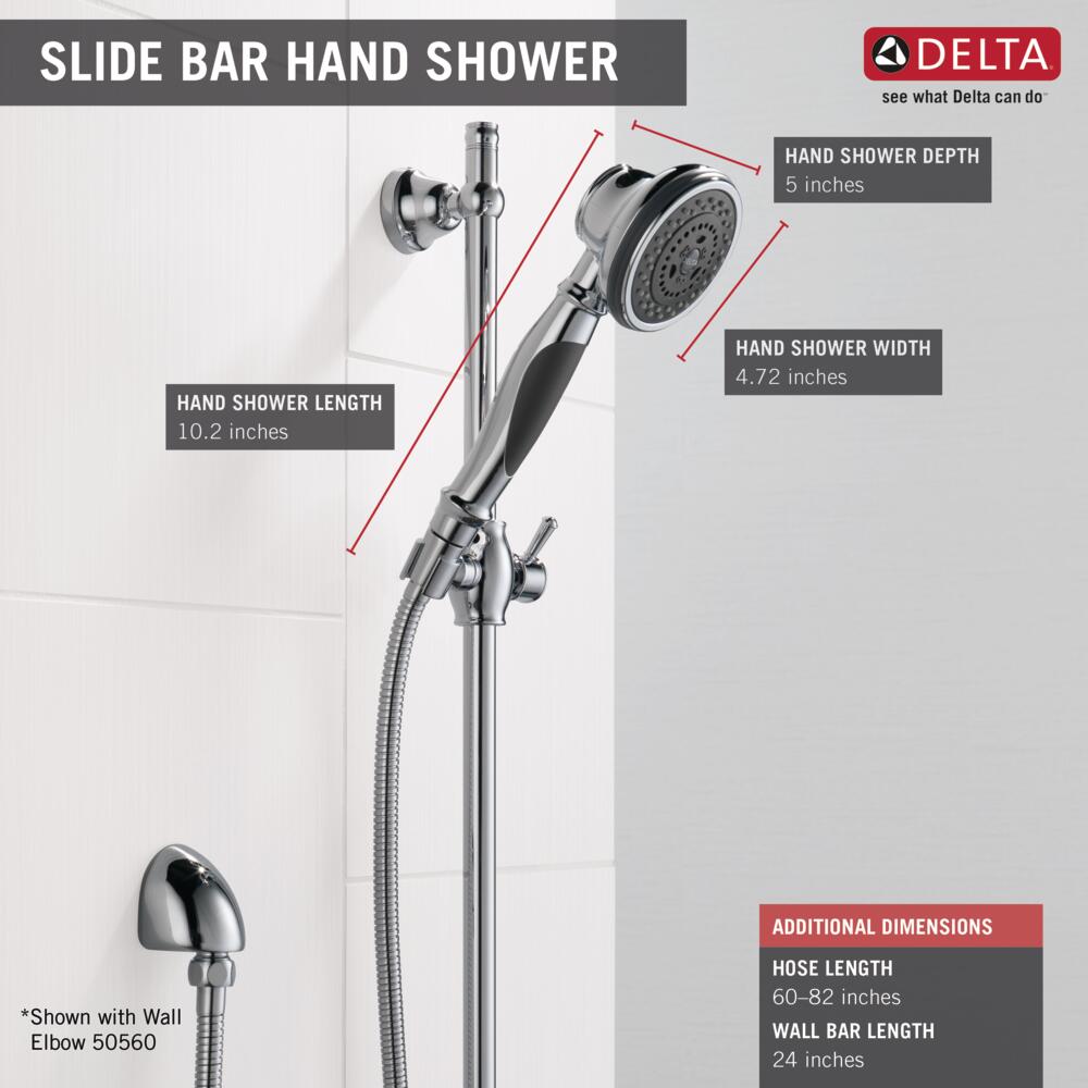 Delta Premium Handshower 1.75 GPM with Slide Bar 3-Setting Certified Refurbished