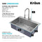 Kraus Loften Drop-In 33 in. Single Bowl Kitchen Sink with Faucet