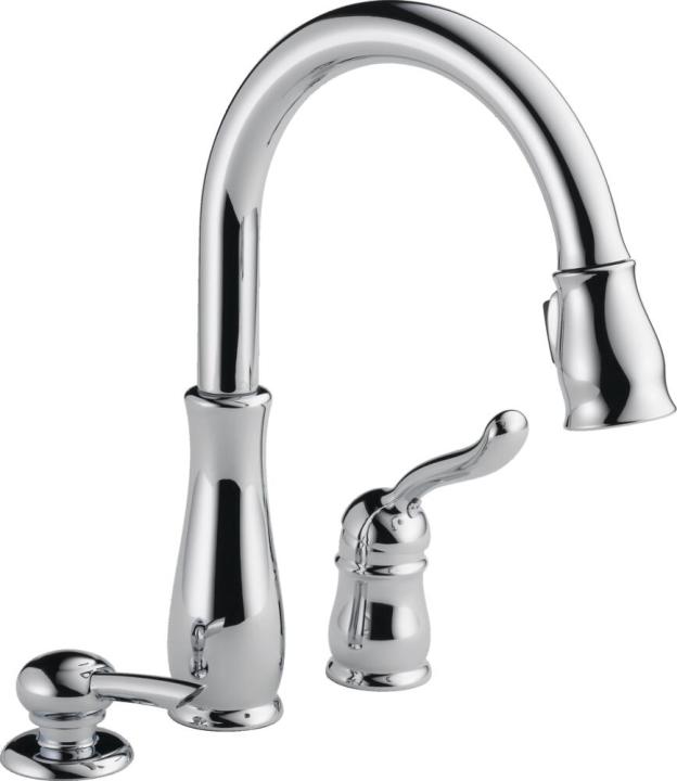 Delta Leland Single Handle Pull-Down Kitchen Faucet with Soap Dispenser