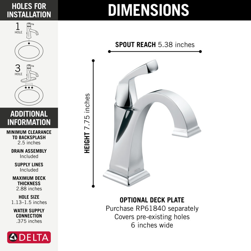 Delta Dryden Single Handle Bathroom Sink Faucet