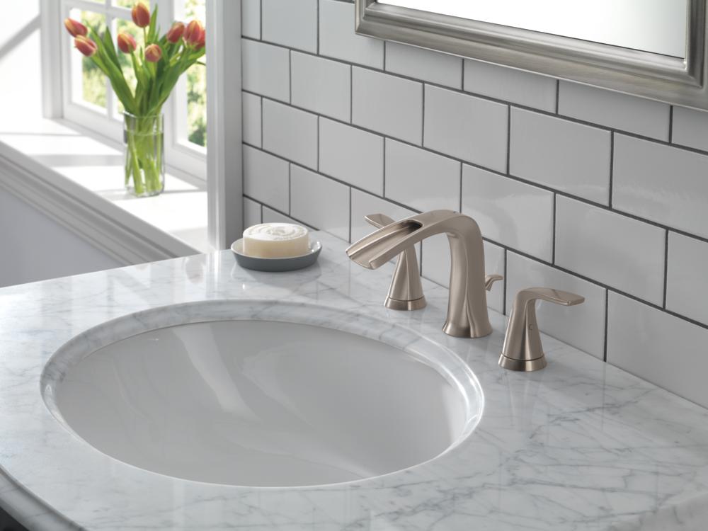 Delta Tolva Two Handle Widespread Bathroom Sink Faucet