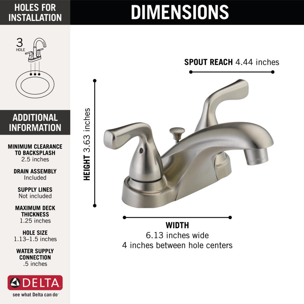 Delta Foundations Centerset Bathroom Sink Faucet Eco-Friendly