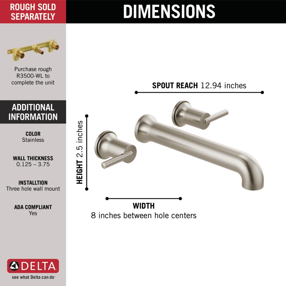 Delta Trinsic Wall-Mount Tub Filler