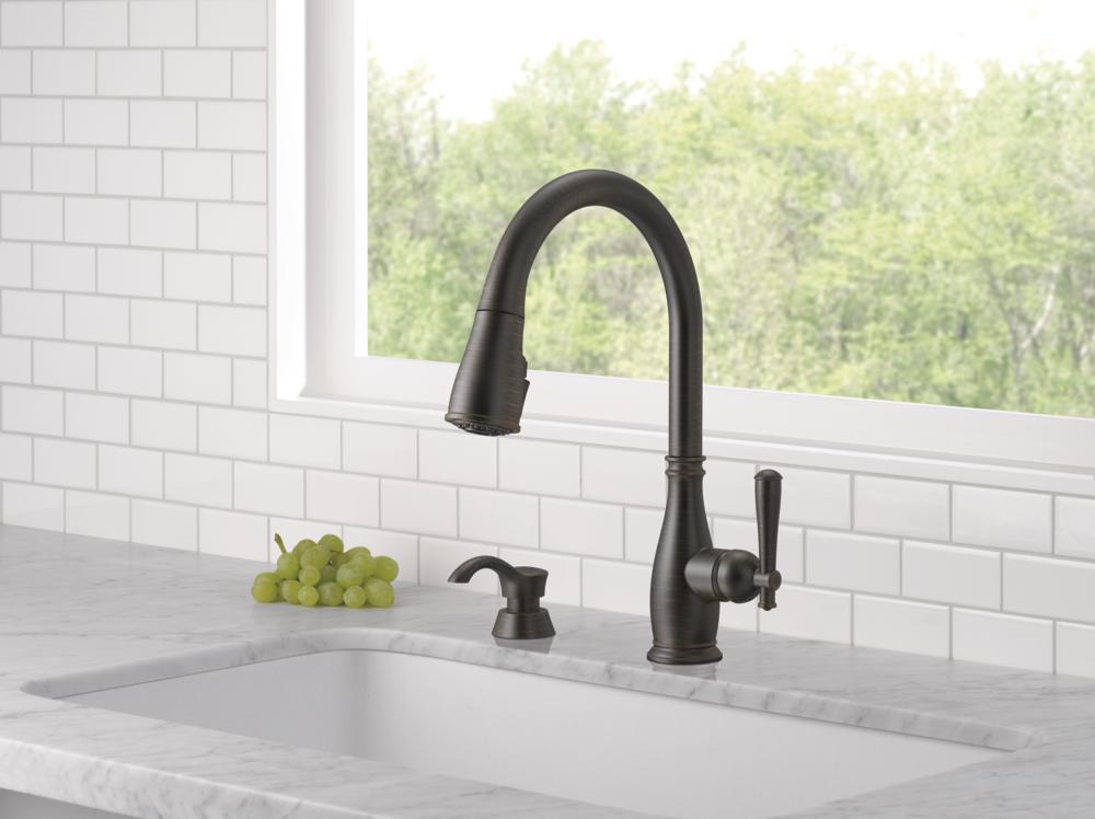 Delta Charmaine Pull-Down Kitchen Faucet with Soap Dispenser