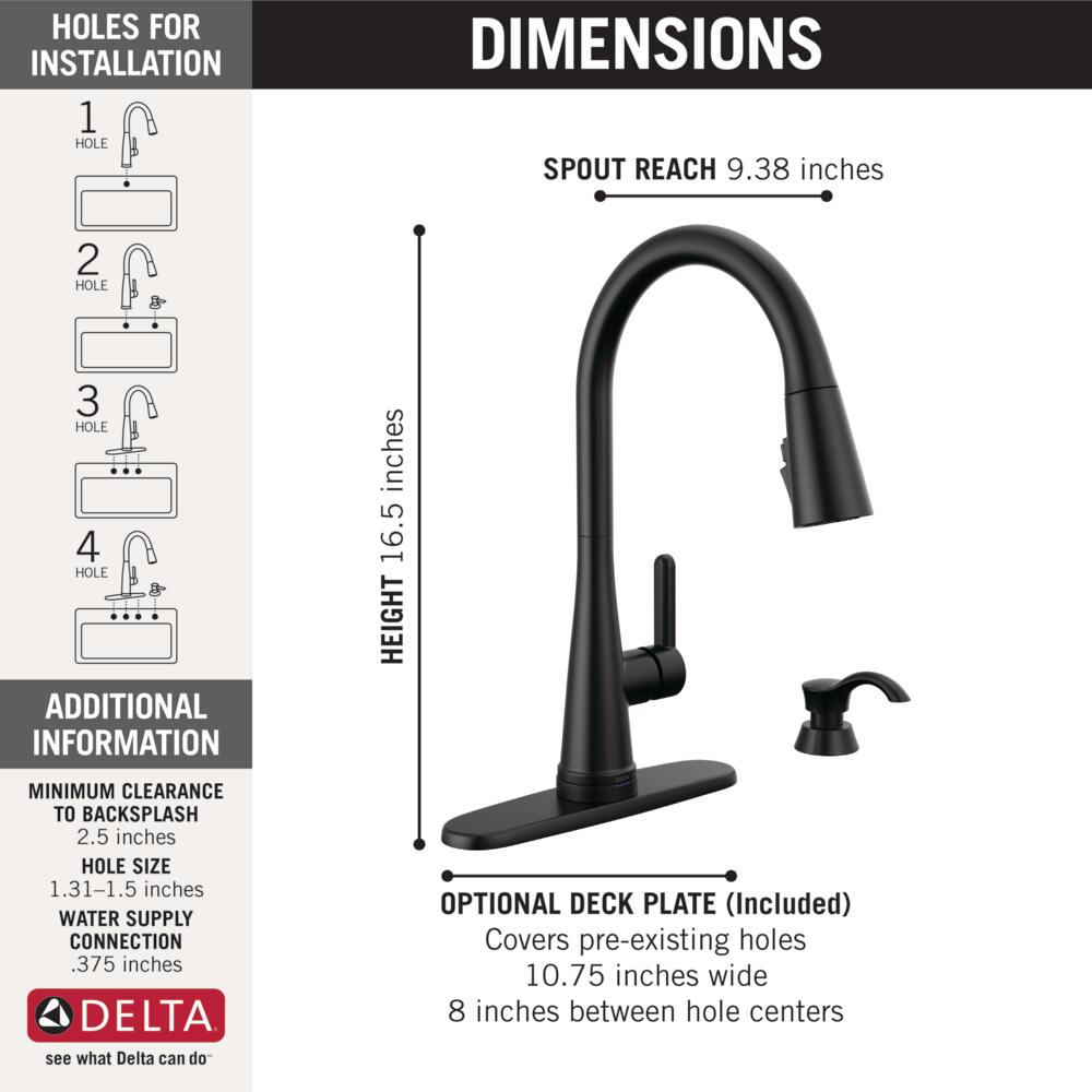 Delta Greydon Single Handle Touch2O Pull-Down Kitchen Faucet