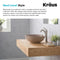 KRAUS Viva Round Porcelain Ceramic Vessel Bathroom Sink, 16 1/2 in. D x 5 1/2 in. H