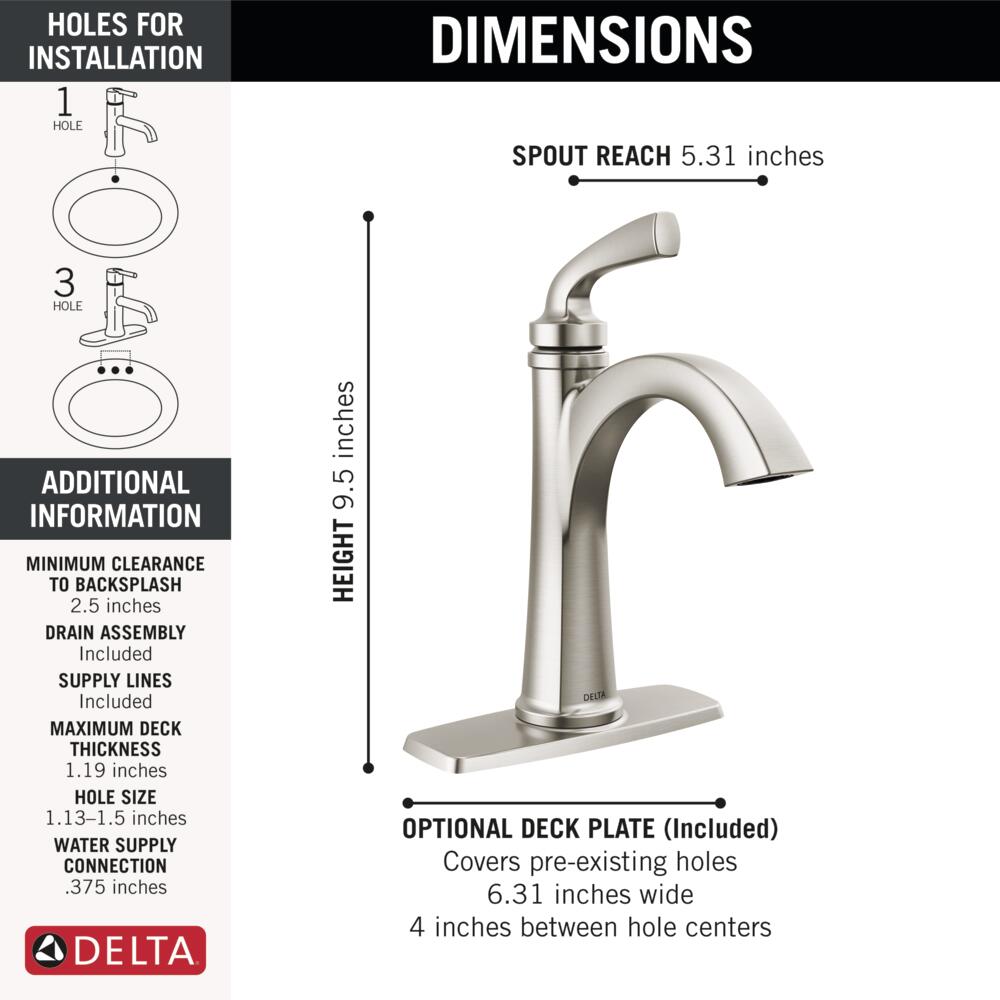 Delta Geist Single Handle Bathroom Sink Faucet