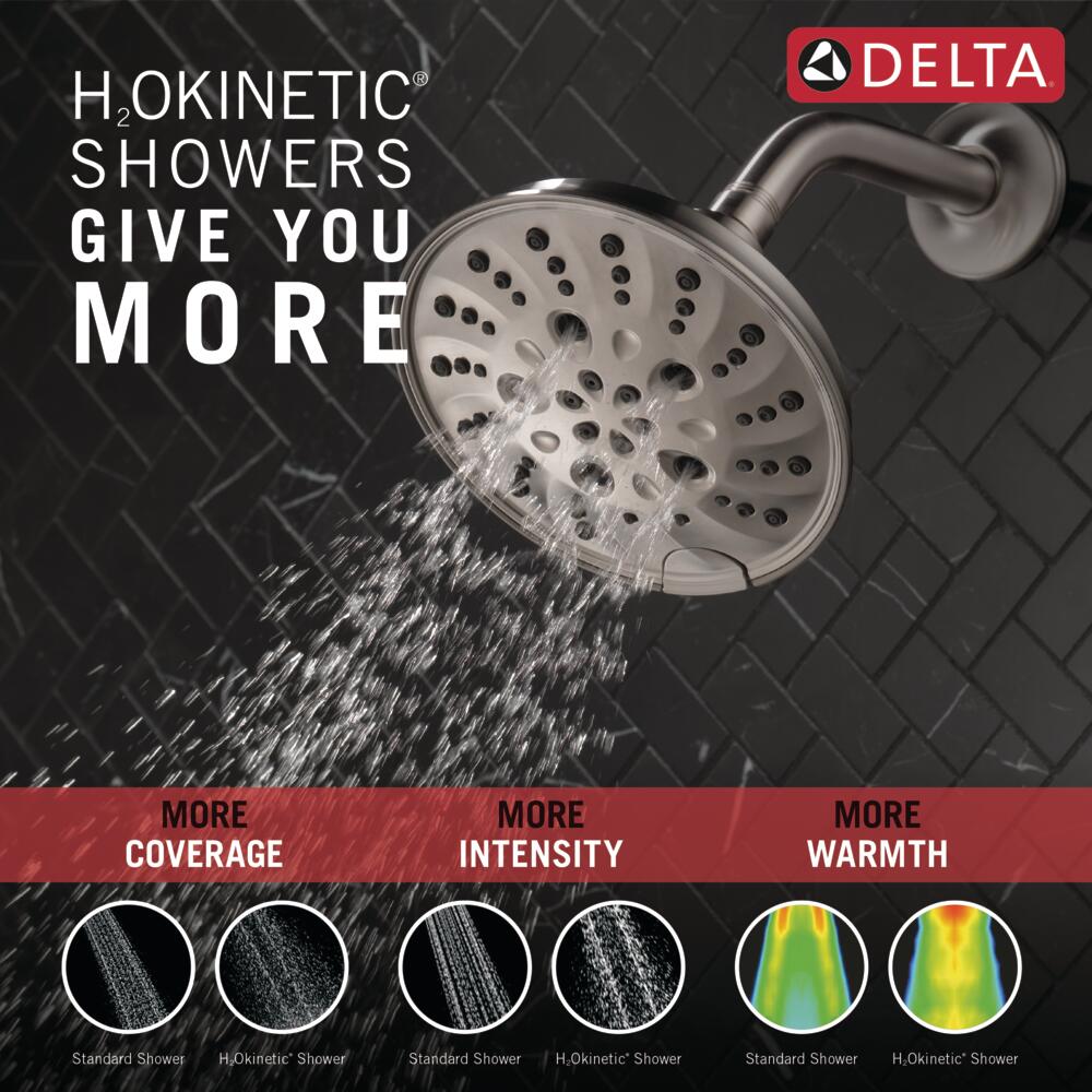 Delta Universal H2Okinetic Traditional Raincan Shower Head 1.75 GPM 5-Setting