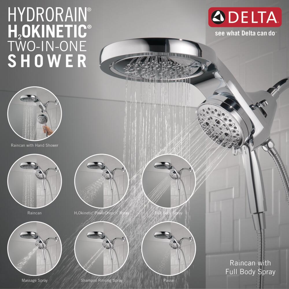 Delta HydroRain 5-Setting 2-in-1 Showerhead Certified Refurbished
