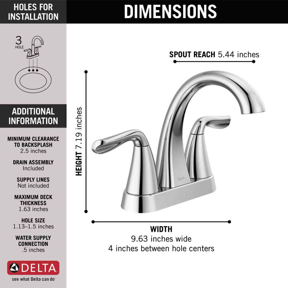 Delta Arvo Two Handle Centerset Bathroom Sink Faucet