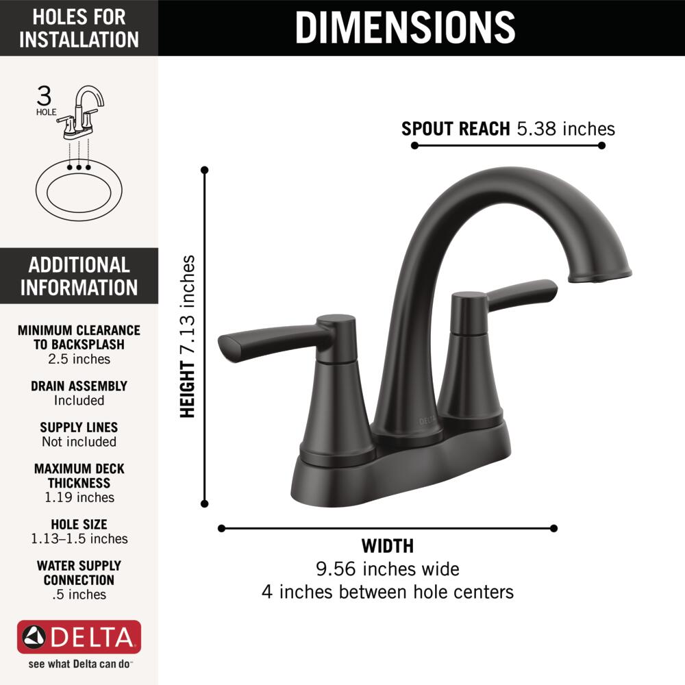 Delta Casara Centerset Bathroom Sink Faucet Two Handle