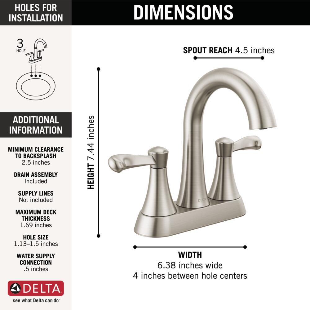 Delta Esato Centerset Bathroom Sink Faucet Two Handle