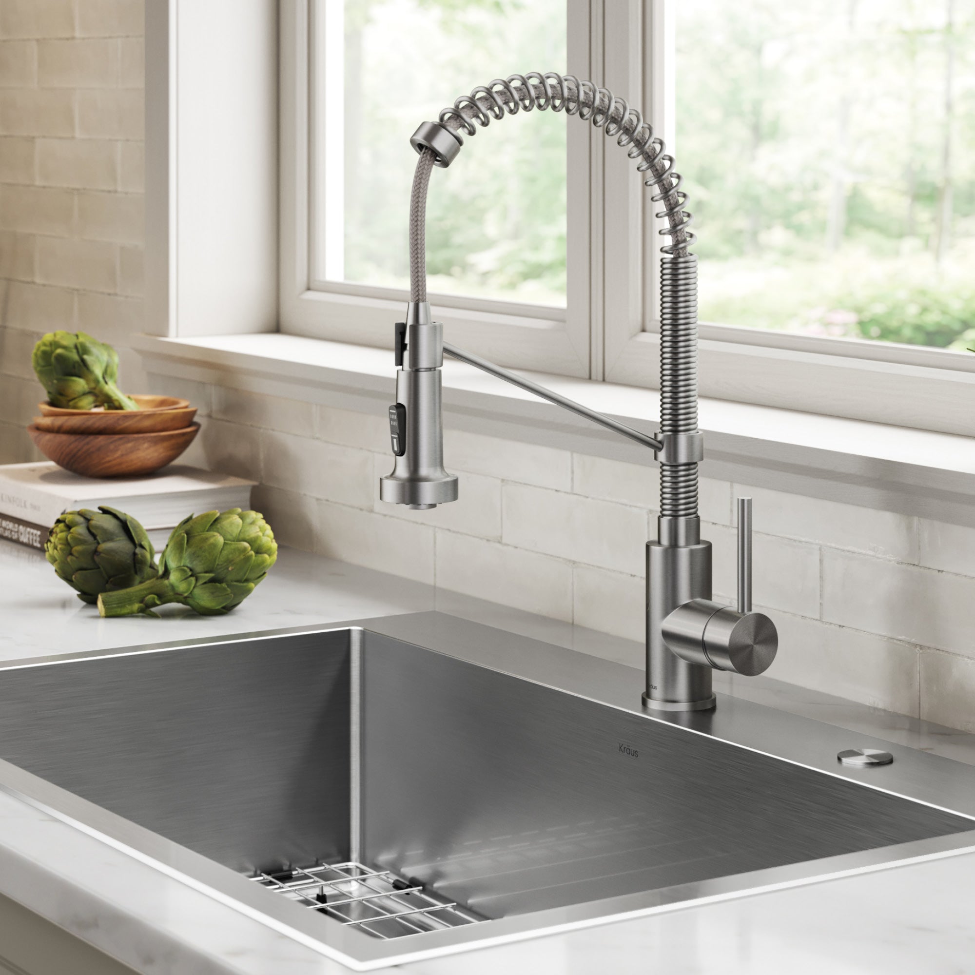 Kraus Loften Drop-In 33 in. Single Bowl Kitchen Sink with Faucet