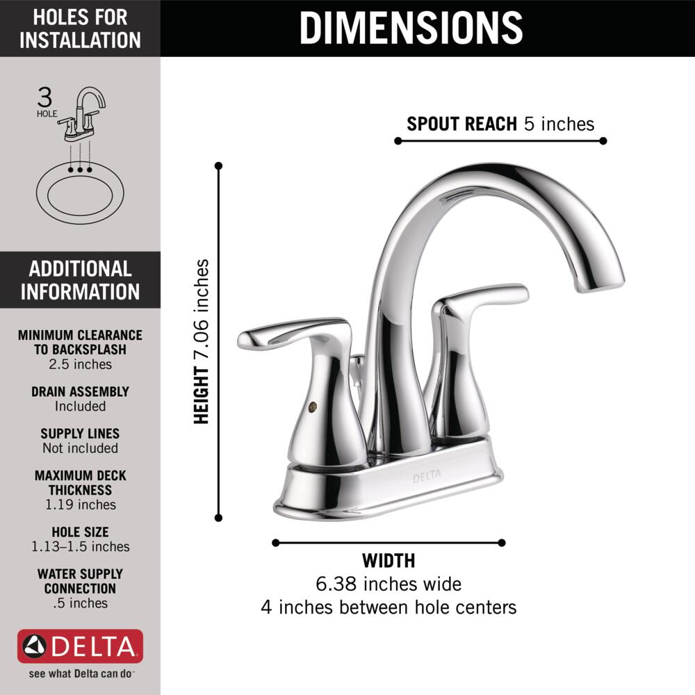 Delta Foundations Two Handle Centerset Bathroom Sink Faucet