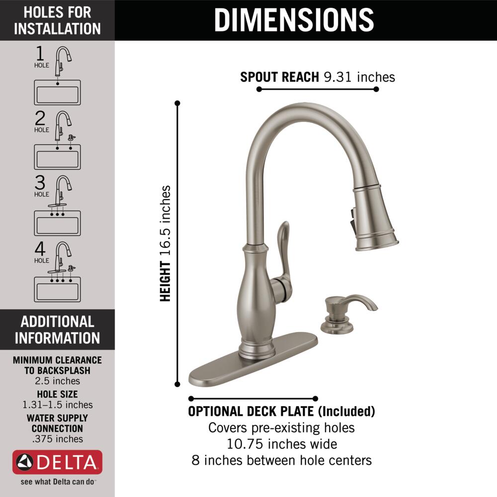 Delta Zalia Single Handle Pull-Down Kitchen Faucet