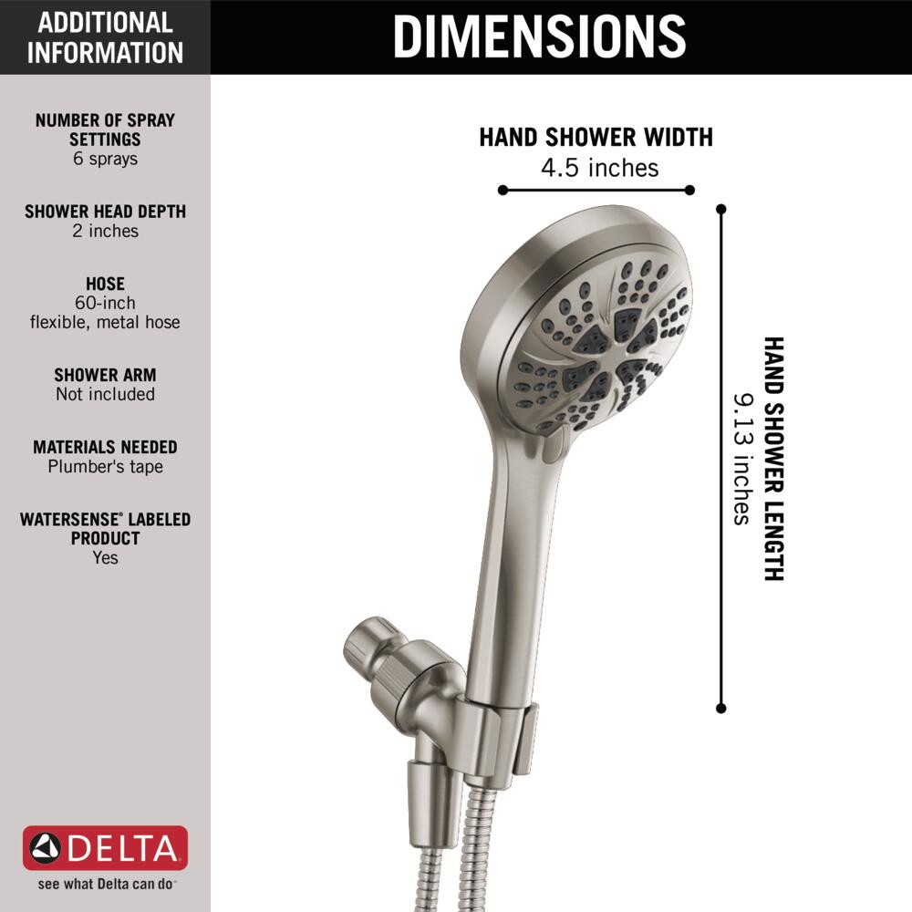 Delta Universal Hand Shower 2.5 GPM 6-Setting Certified Refurbished